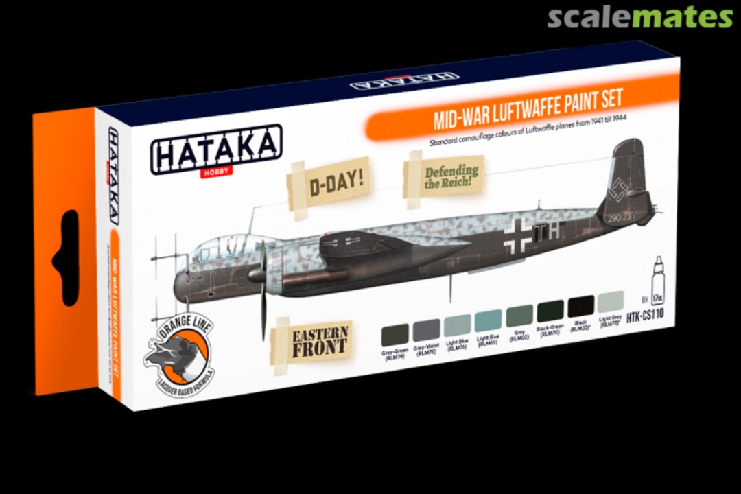 Boxart Mid-War Luftwaffe Paint Set  Hataka Hobby Orange Line