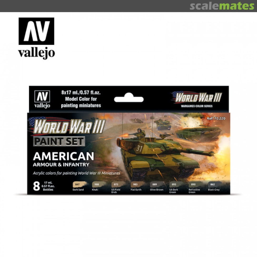 Boxart WWIII American Armour & Infantry  Vallejo Model Color