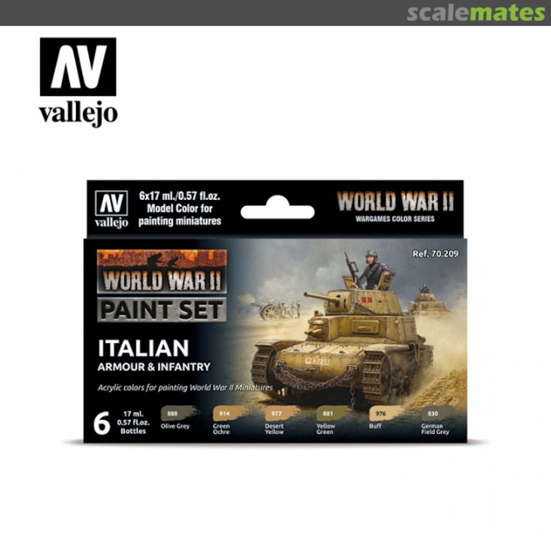 Boxart WWII Italian Armour & Infantry  Vallejo Model Color