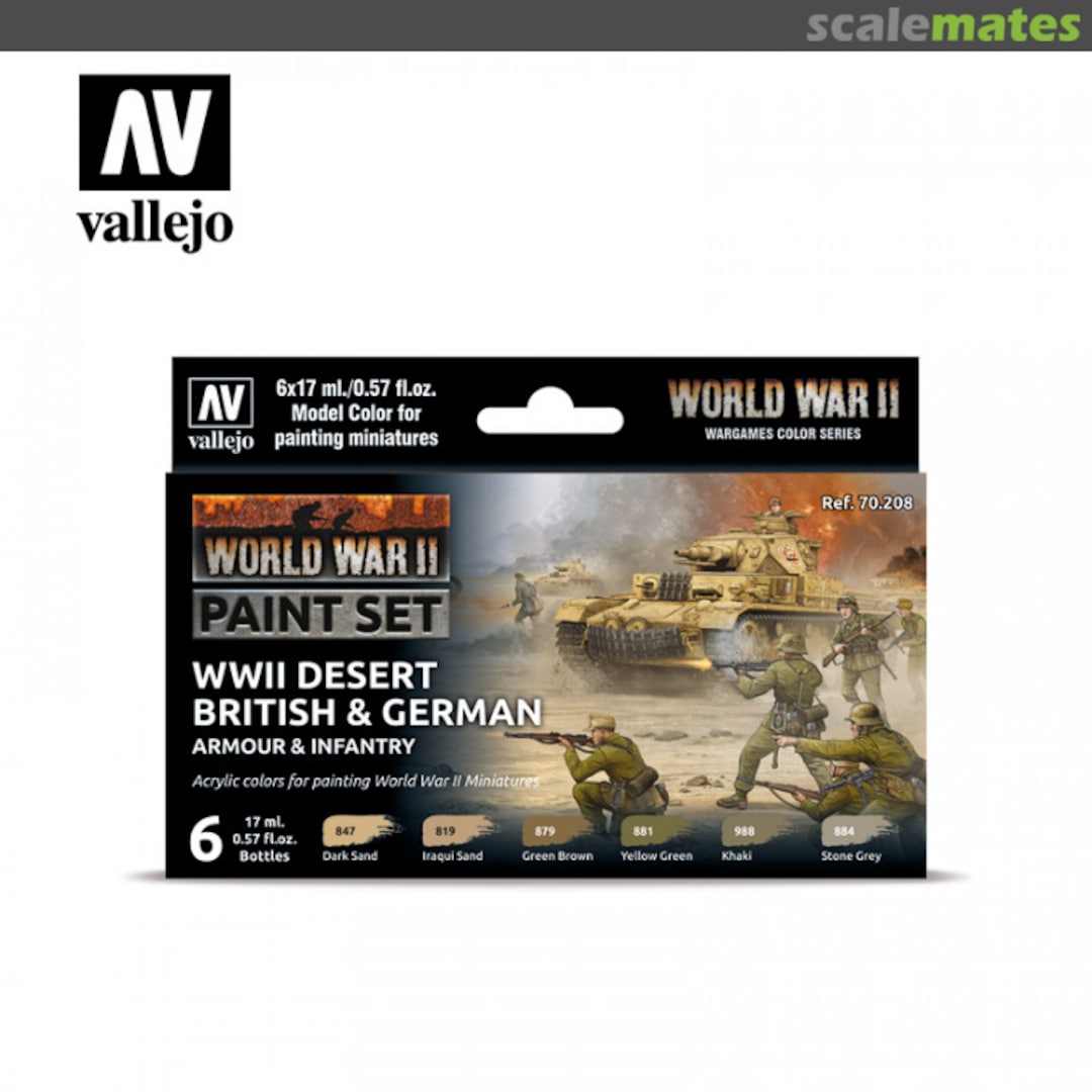Boxart WWII Desert British & German Armour & Infantry  Vallejo Model Color