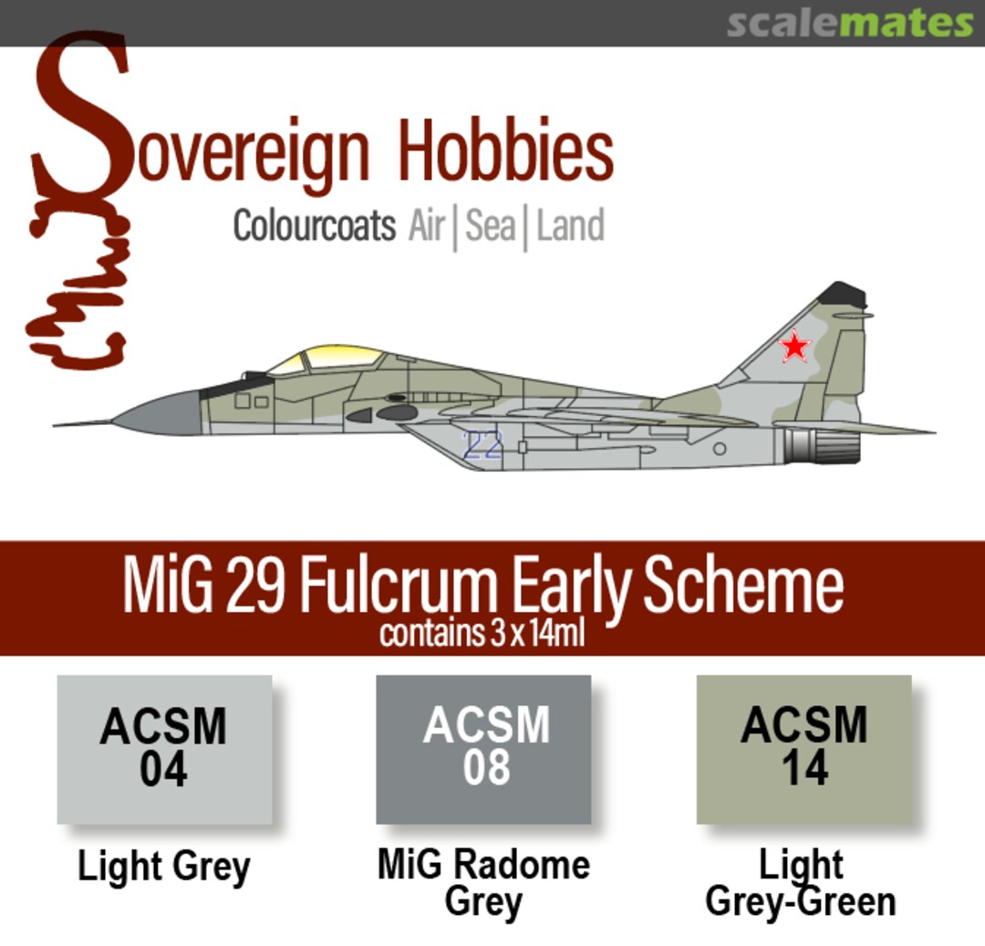 Boxart Colourcoats Set MiG 29 Fulcrum Early Scheme Colourset  Colourcoats (since 2014)