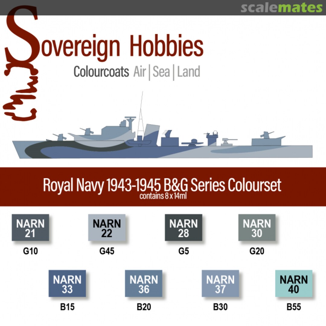 Boxart Colourcoats Set Royal Navy 1943-1945 B&G Series  Colourcoats (since 2014)