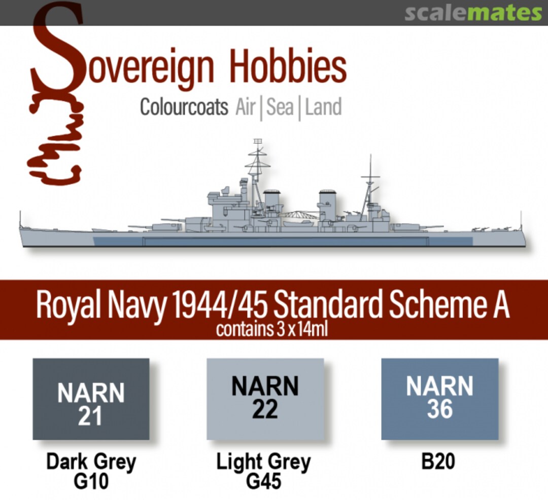 Boxart Colourcoats Set Royal Navy 1944- Standard Scheme A  Colourcoats (since 2014)