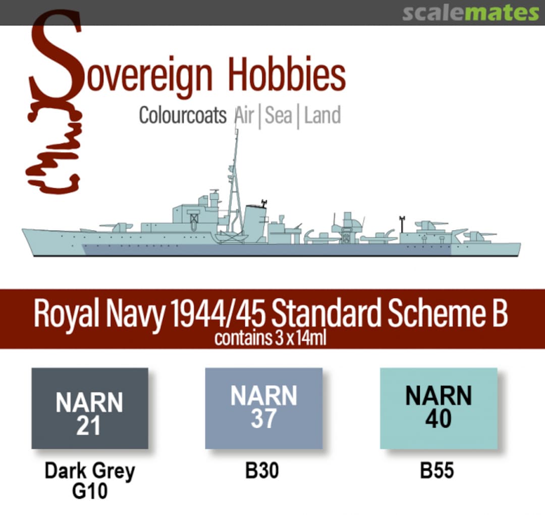 Boxart Colourcoats Set Royal Navy 1944- Standard Scheme B  Colourcoats (since 2014)