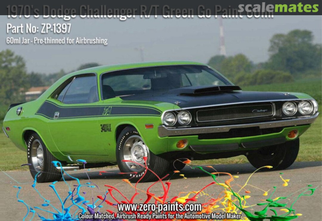 Boxart 1970's Dodge Challenger R/T green Go 60ml (pre-thinned) ZP-1397 Zero Paints