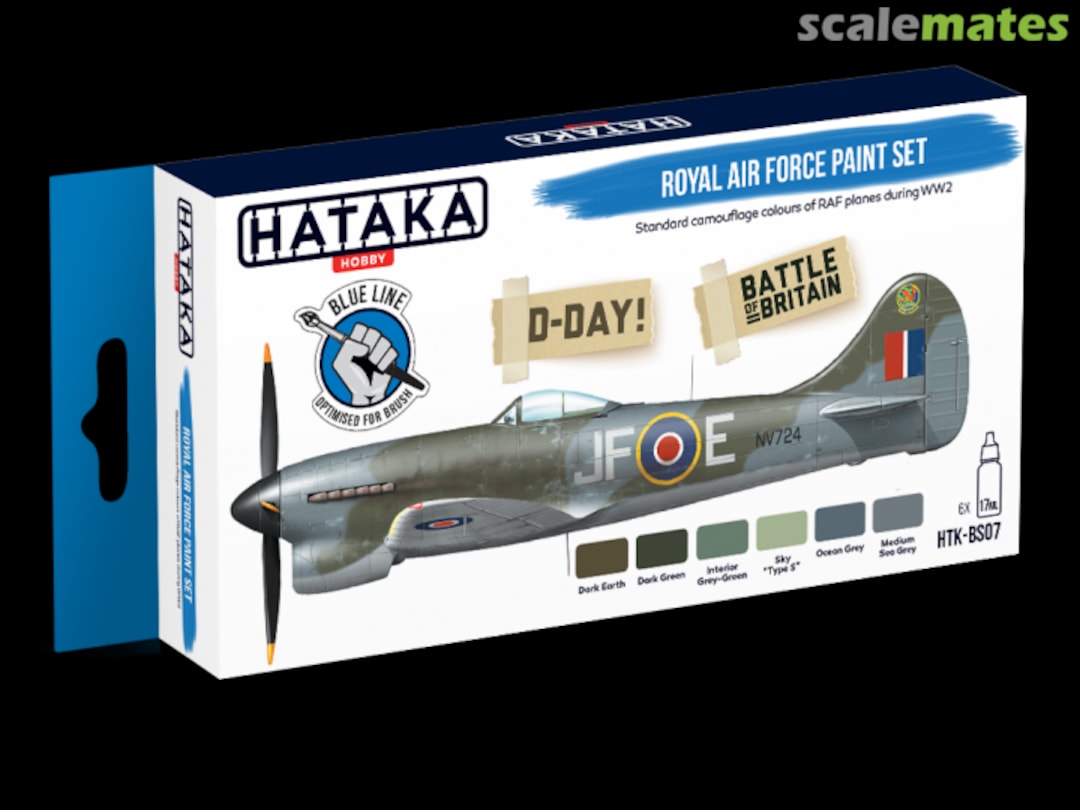 Boxart Royal Air Force paint set HTK-BS07 Hataka Hobby Blue Line