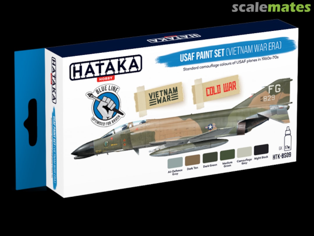 Boxart USAF Paint Set (Vietnam war-era) HTK-BS09 Hataka Hobby Blue Line