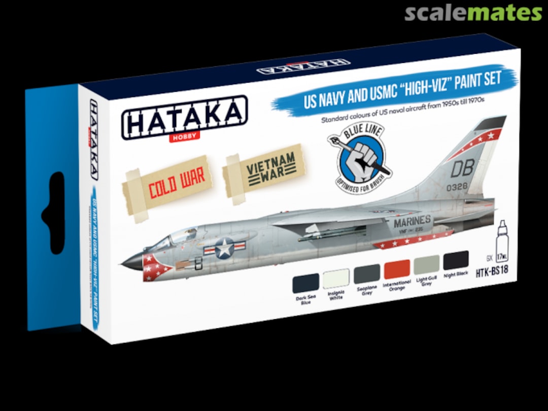 Boxart US Navy and USMC „high-viz” Paint Set HTK-BS18 Hataka Hobby Blue Line