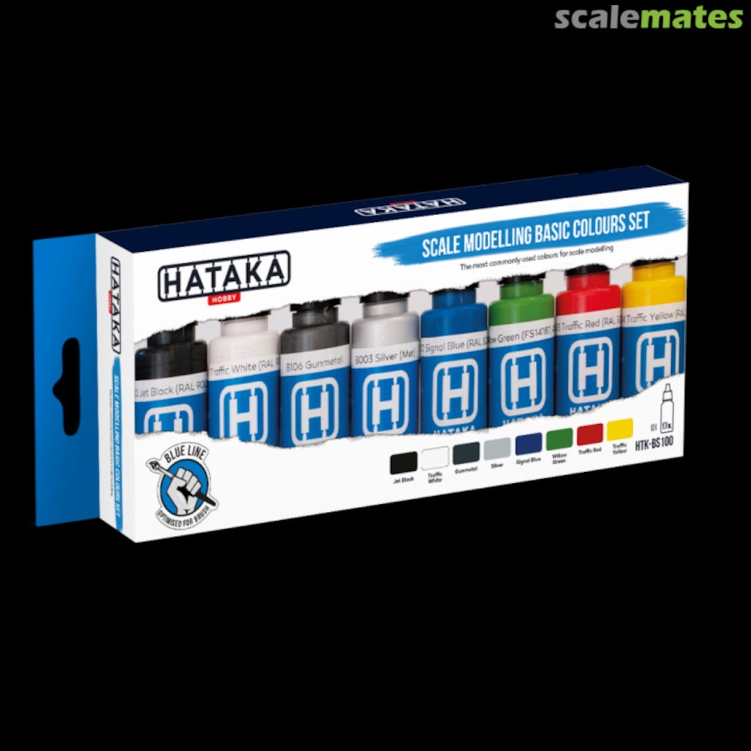 Boxart Scale modelling basic colours set HTK-BS100 Hataka Hobby Blue Line