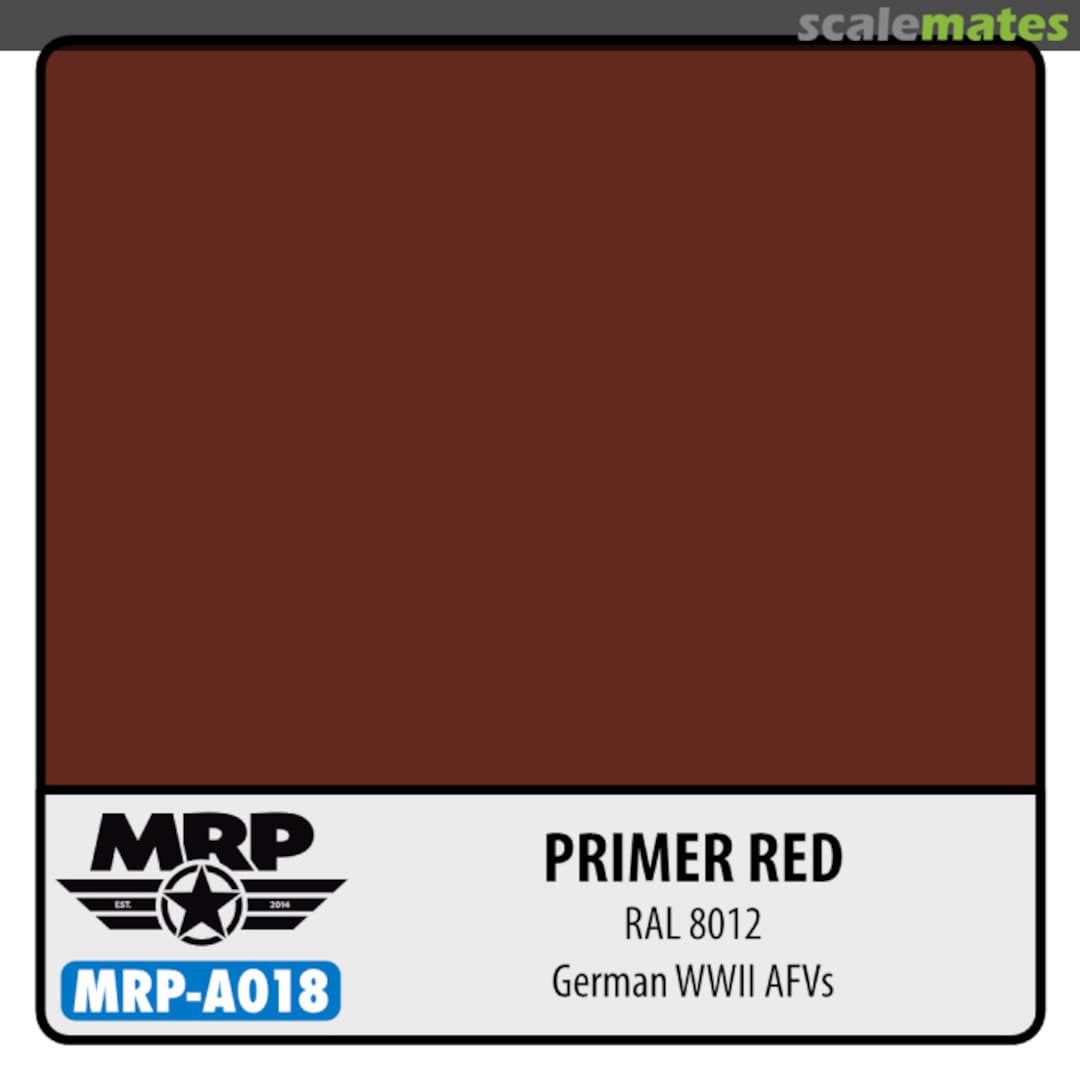 Boxart Primer Red RAL 8012 - German WWII AFV's MRP-A018 MR.Paint