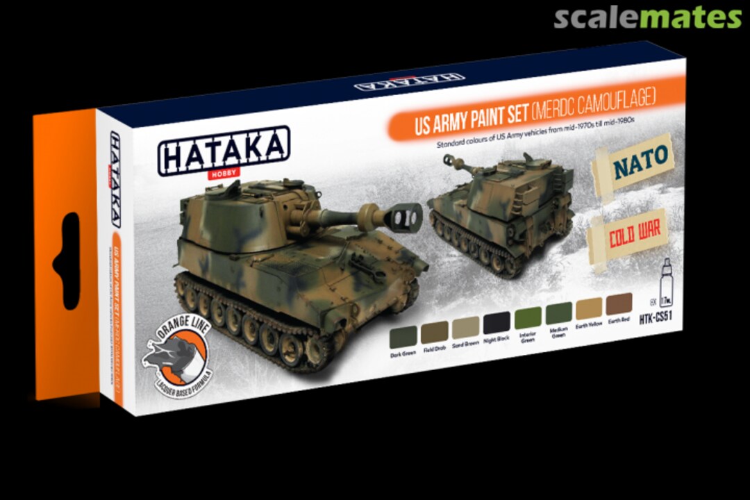 Boxart US Army paint set (MERDC camouflage) HTK-CS51 Hataka Hobby Orange Line