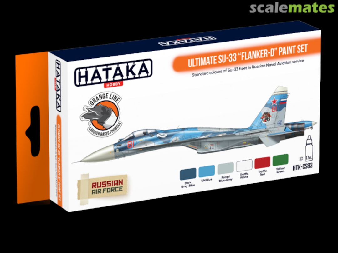 Boxart Ultimate Su-33 „Flanker-D” paint set HTK-CS83 Hataka Hobby Orange Line