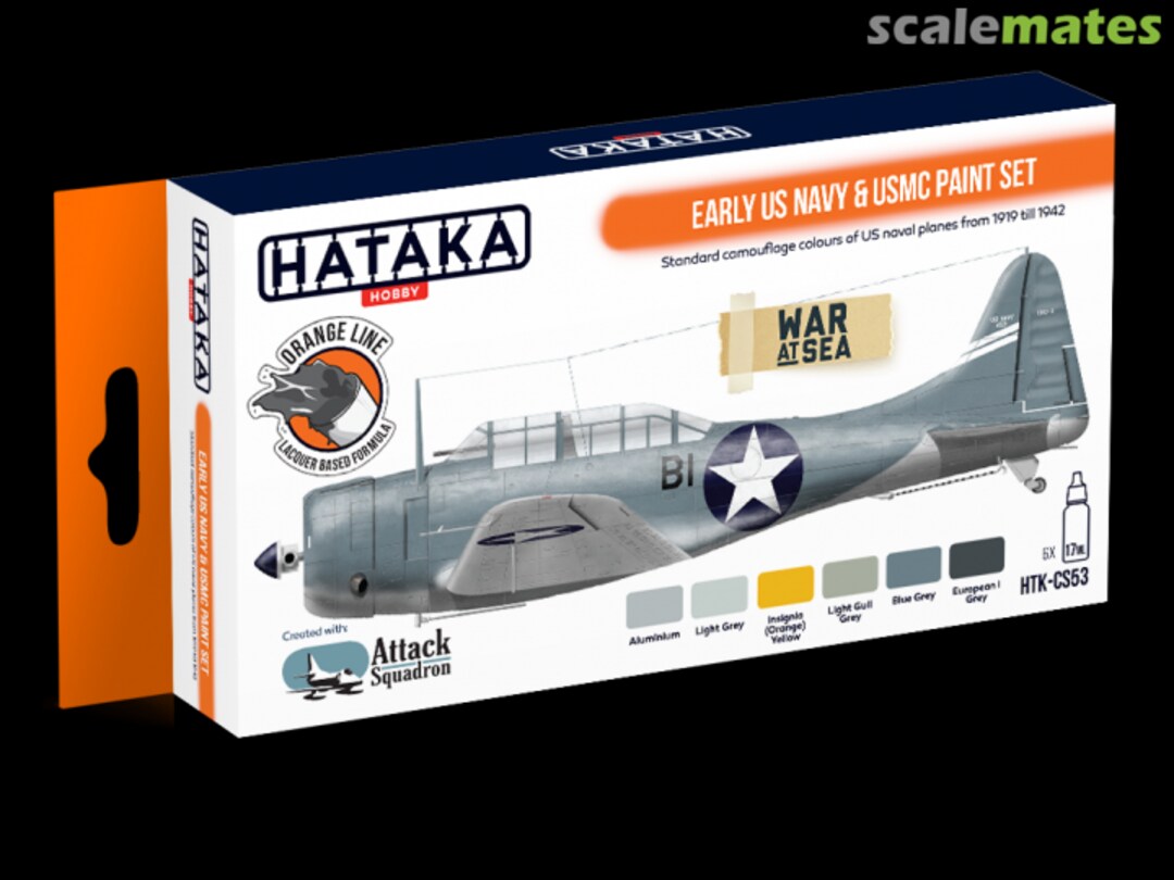 Boxart Early US Navy & USMC paint set HTK-CS53 Hataka Hobby Orange Line