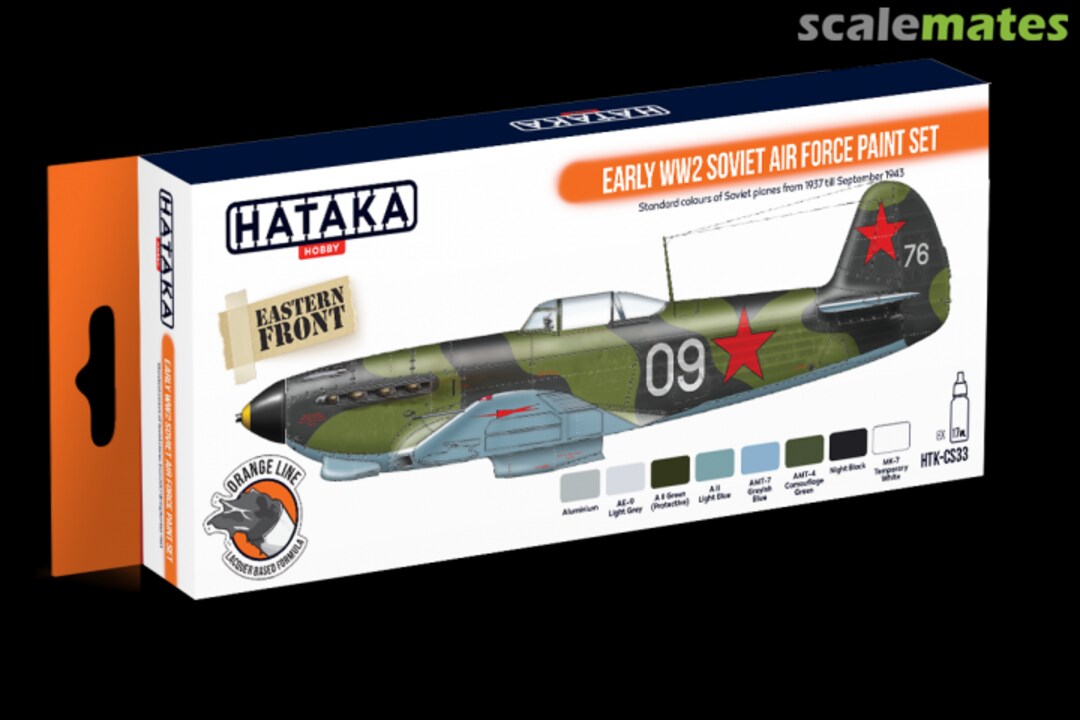 Boxart Early WW2 Soviet Air Force paint set HTK-CS33 Hataka Hobby Orange Line