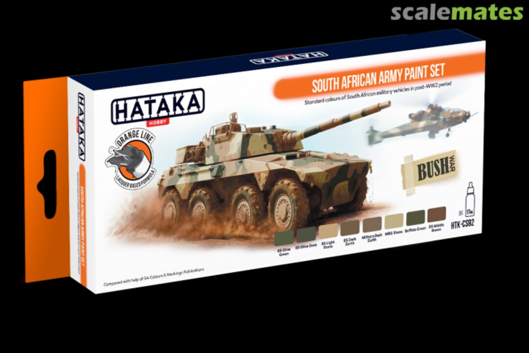 Boxart South African Army paint set HTK-CS92 Hataka Hobby Orange Line