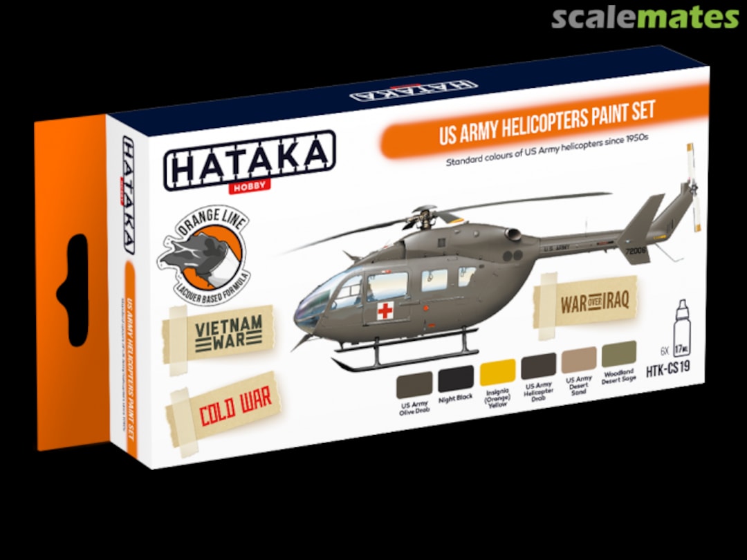 Boxart US Army Helicopter paint set HTK-CS19 Hataka Hobby Orange Line