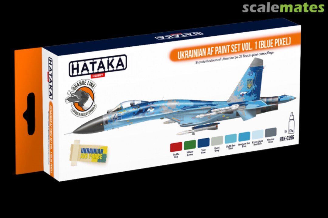 Boxart Ukrainian AF paint set vol. 1 (Blue Pixel) HTK-CS96 Hataka Hobby Orange Line