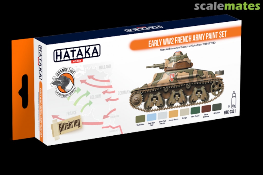 Boxart Early WW2 French Army paint set HTK-CS21 Hataka Hobby Orange Line