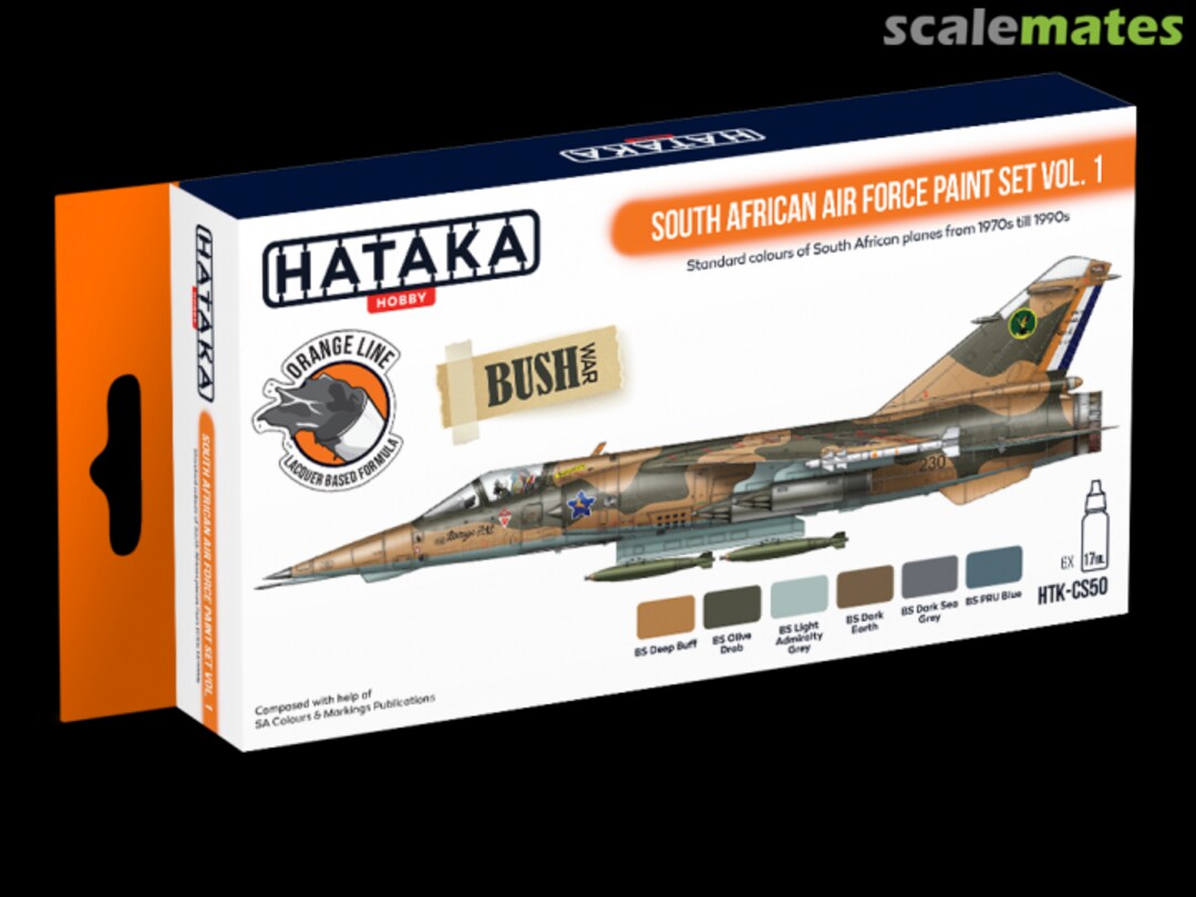 Boxart South African Air Force paint set vol. 1 HTK-CS50 Hataka Hobby Orange Line