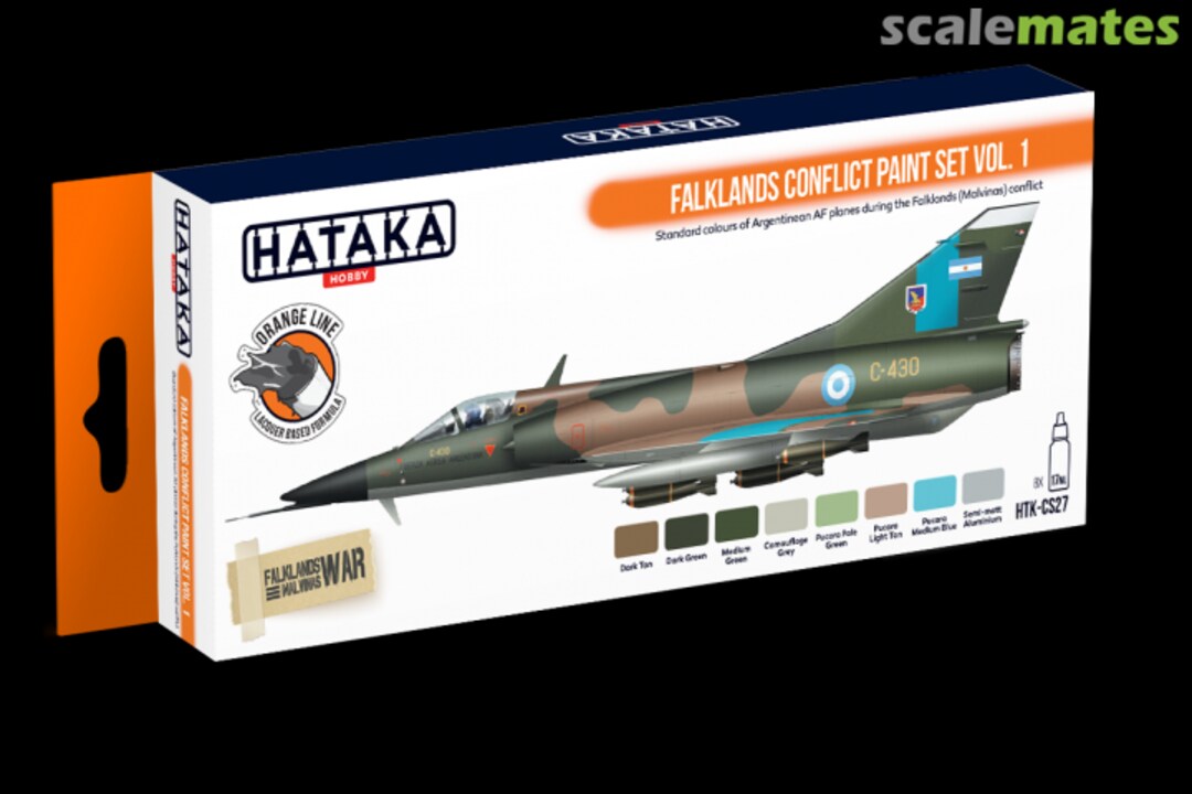Boxart Falklands Conflict paint set vol. 1 HTK-CS27 Hataka Hobby Orange Line