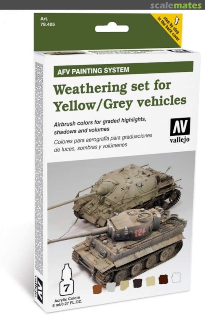 Boxart Weathering Set For Yellow/Grey Vehicles 78.405 Vallejo Model Air