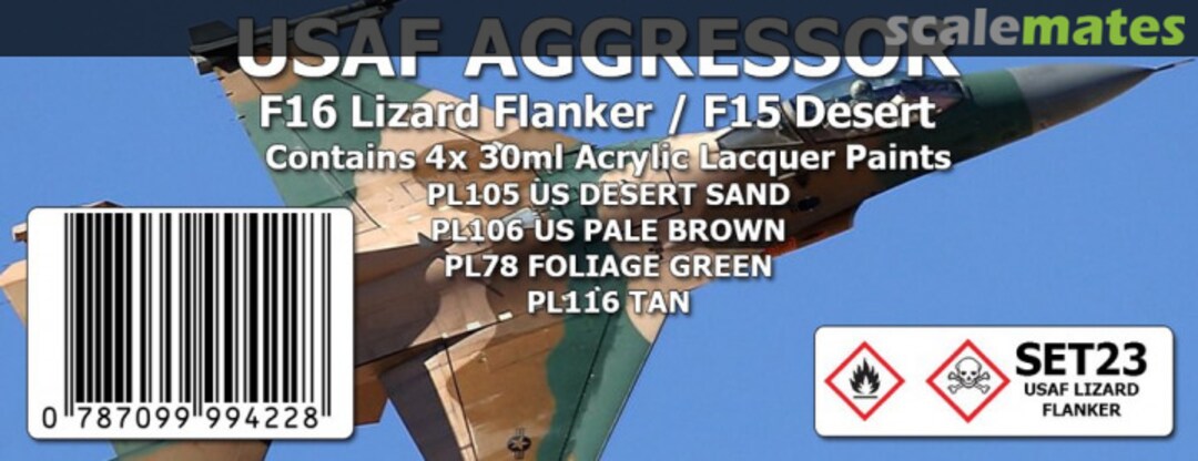 Boxart USAF AGGRESSOR : F16 LIZARD FLANKER / F15 DESERT SET23 SMS