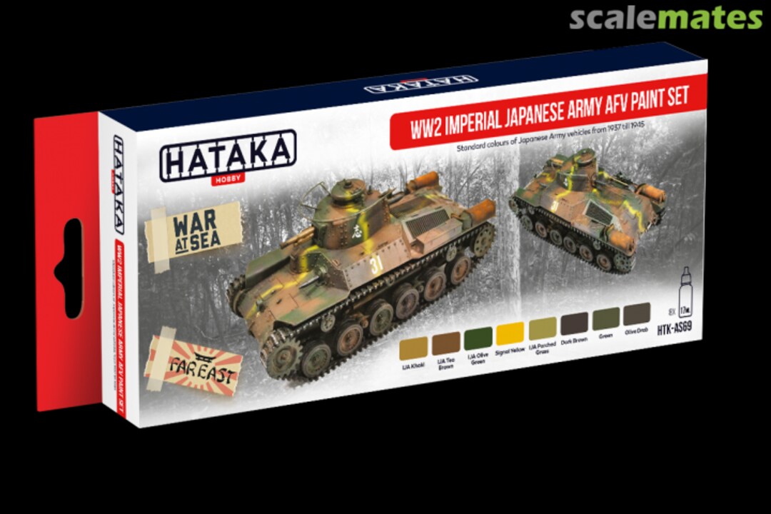 Boxart WW2 Imperial Japanese Army AFV Paint Set HTK-AS69 Hataka Hobby Red Line