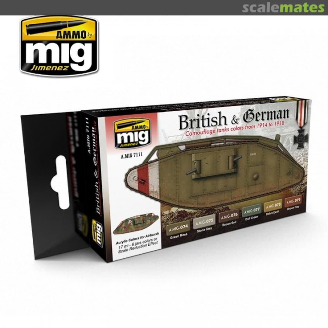 Boxart British & German Camouflage tanks colors from 1914 to 1918  Ammo by Mig Jimenez
