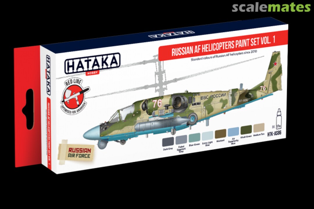 Boxart Russian AF Helicopters paint set vol. 1 HTK-AS86 Hataka Hobby Red Line