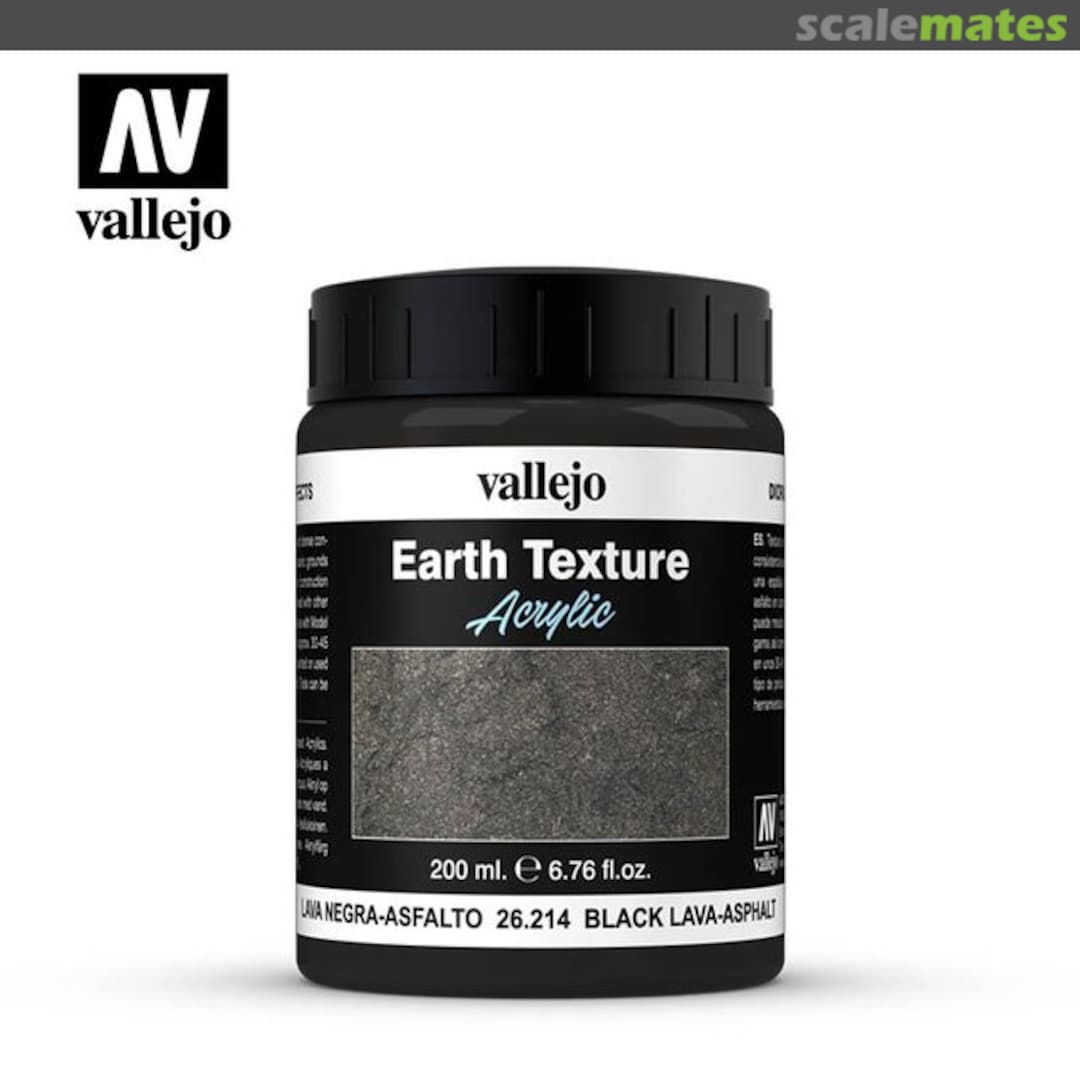 Boxart Acrylic Earth Texture - Black Lava-Asphalt Vallejo Diorama Effects Boxart Acrylic Earth Texture - Black Lava-Asphalt Vallejo Diorama Effects