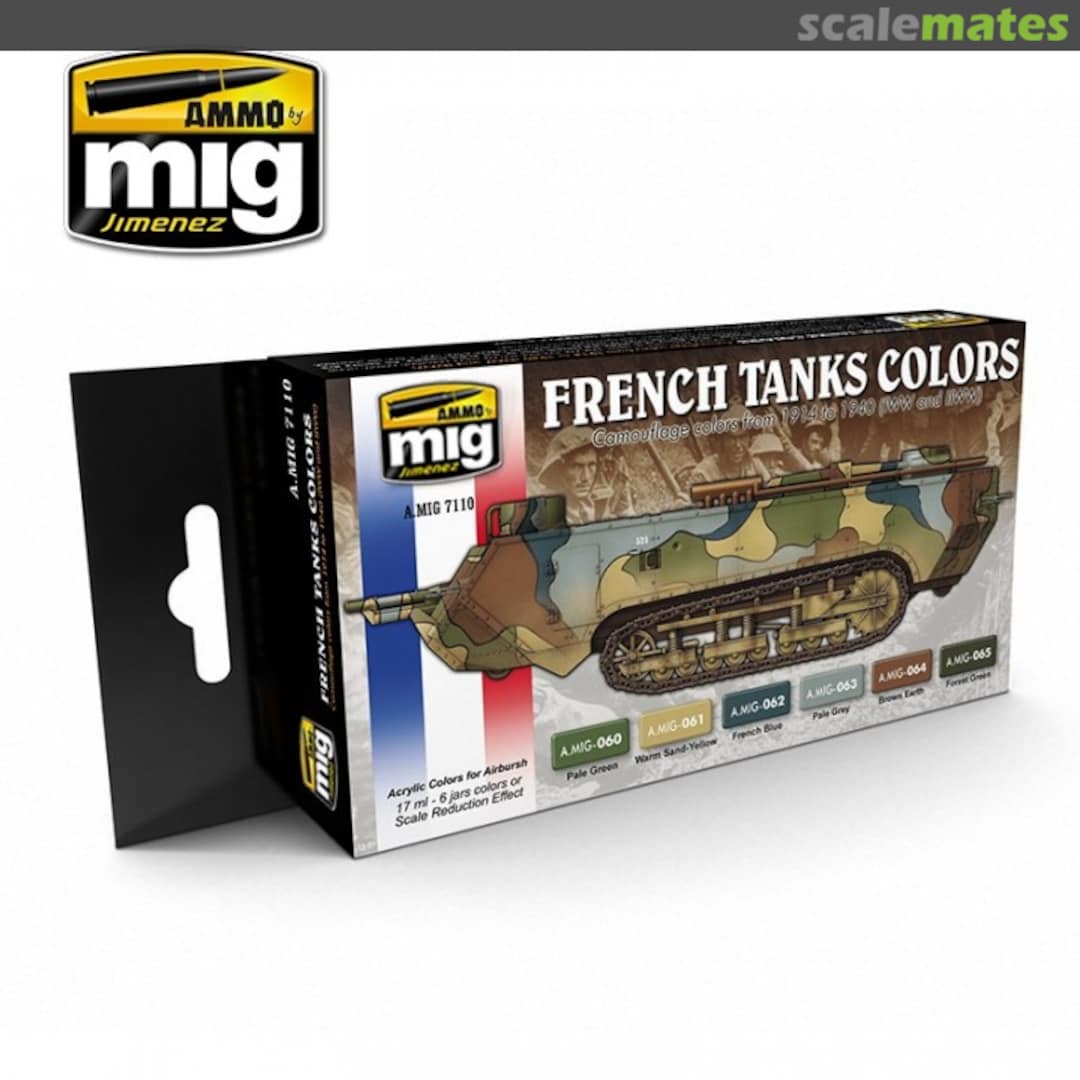 Boxart French Tanks Colors Camouflage colors from 1914 to 1940  Ammo by Mig Jimenez
