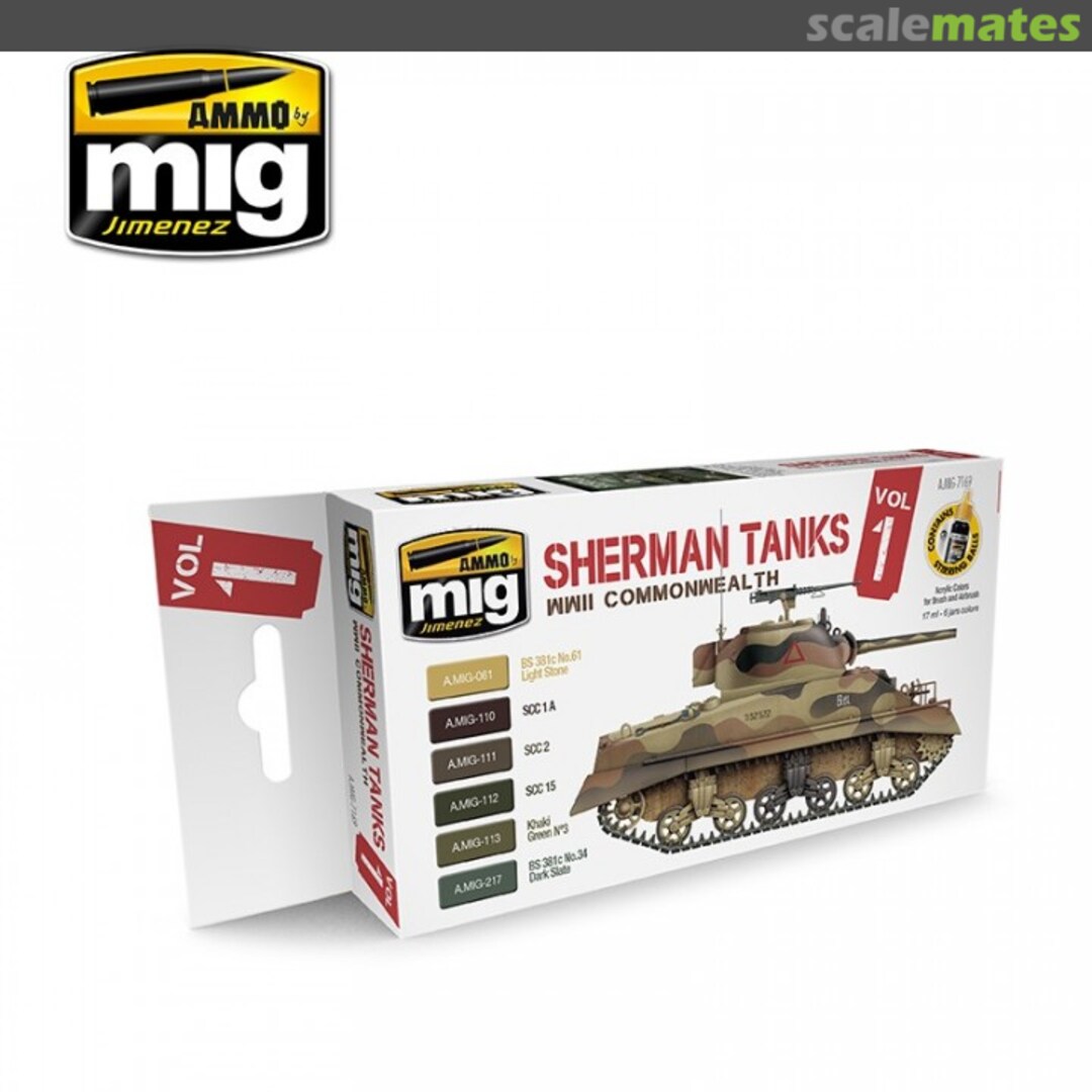 Boxart Set Sherman Tanks Vol. 1 (WWII Commonwealth)  Ammo by Mig Jimenez
