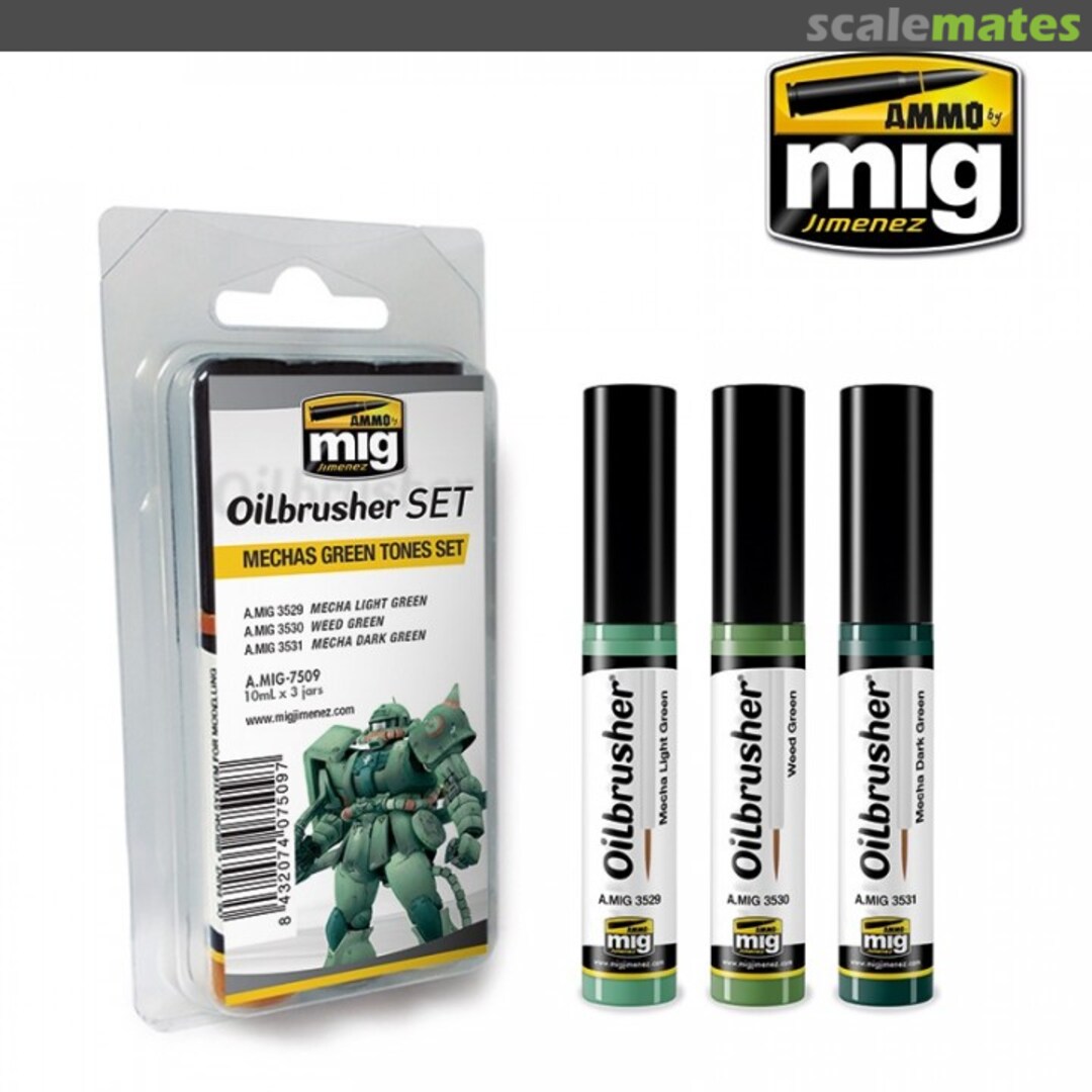 Boxart Oilbrusher - Mechas Green Tones Set  Ammo by Mig Jimenez