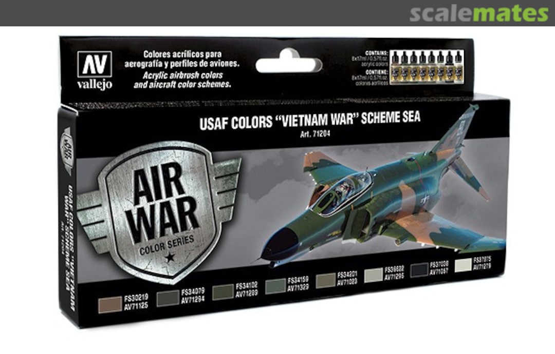 Boxart USAF Colors “Vietnam War” Scheme SEA 71.204 Vallejo Model Air Boxart USAF Colors “Vietnam War” Scheme SEA 71.204 Vallejo Model Air