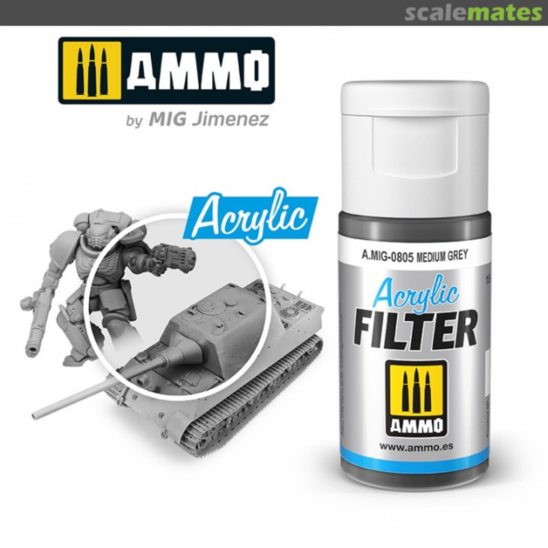 Boxart ACRYLIC FILTER Medium Grey  Ammo by Mig Jimenez
