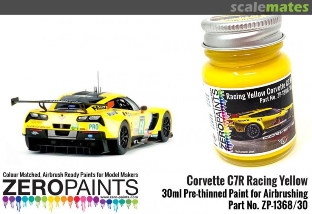 Boxart Corvette C7R Racing Yellow ZP-1368/30 Zero Paints