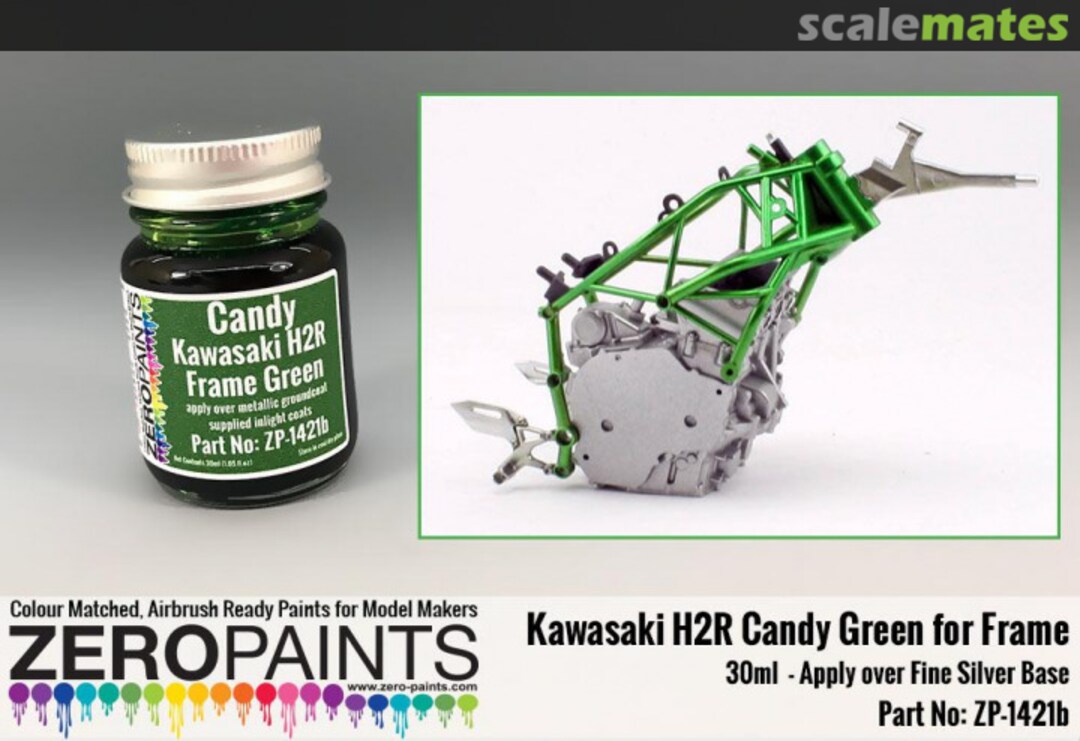Boxart Kawasaki H2R Frame Candy Green  Zero Paints