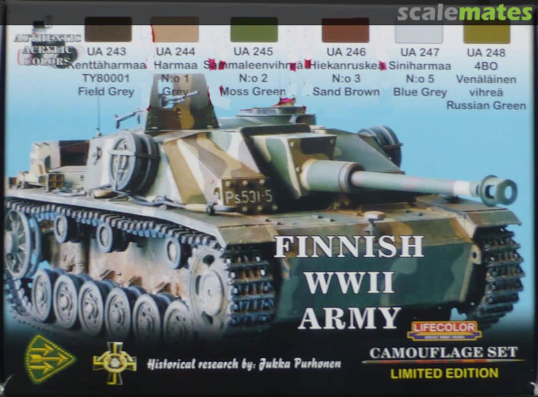 Boxart Finnish WWII Army (Camouflage Set) UA:243,244,245,246,247,248 Lifecolor