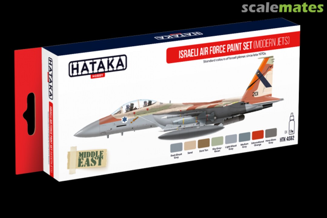 Boxart Israeli Air Force Paint Set (Modern Jets) HTK-AS62 Hataka Hobby Red Line