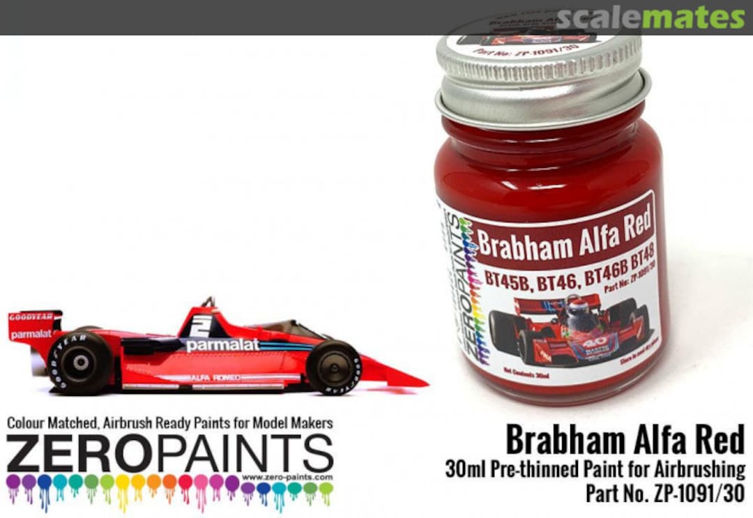 Boxart Brabham Alfa Red Paint - BT45B, BT46, BT46B BT48 etc ZP-1091/30 Zero Paints