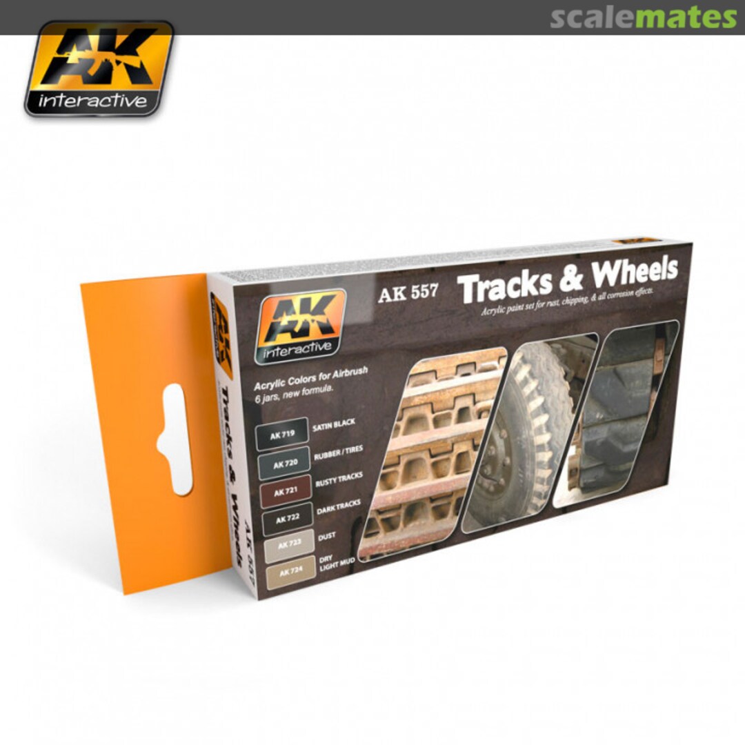 Boxart Track and Wheels Acrylic Set AK 557 AK Interactive