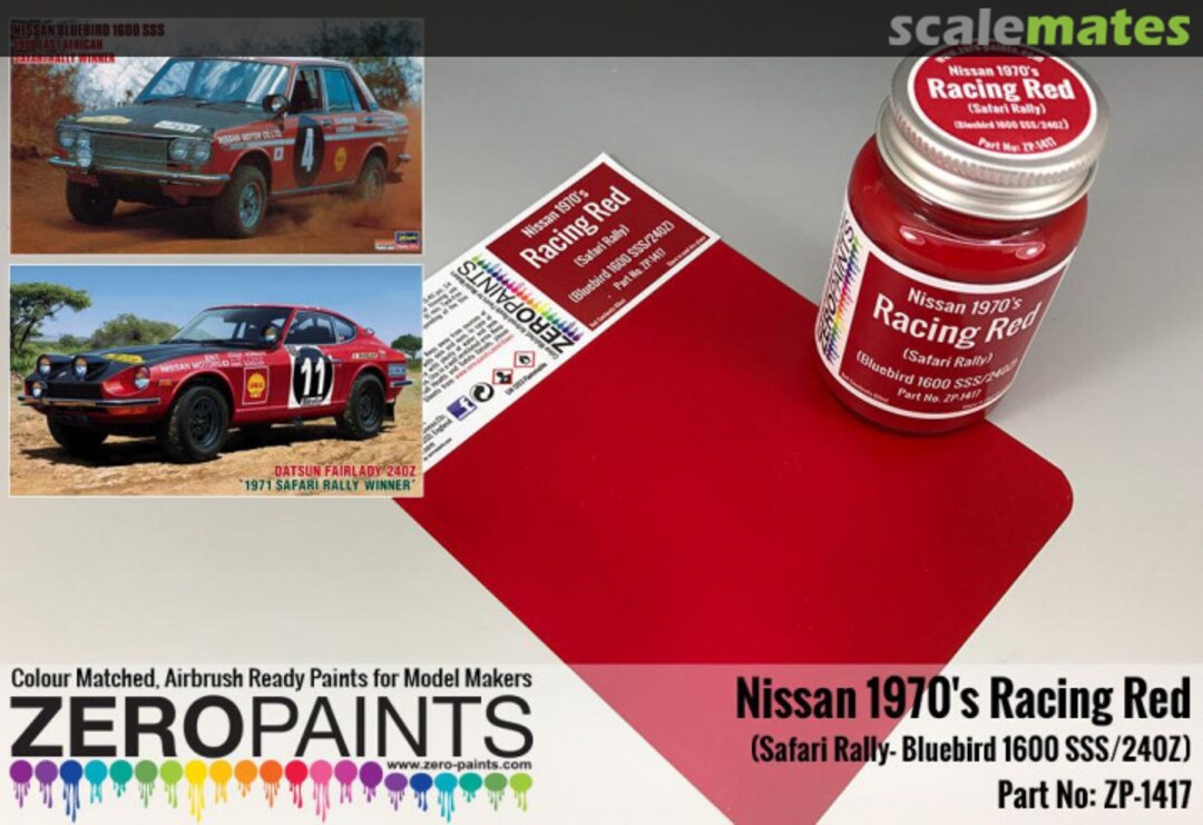 Boxart Racing Red Nissan 1970's Safari Rally Bluebird 1600 SSS/240Z  Zero Paints
