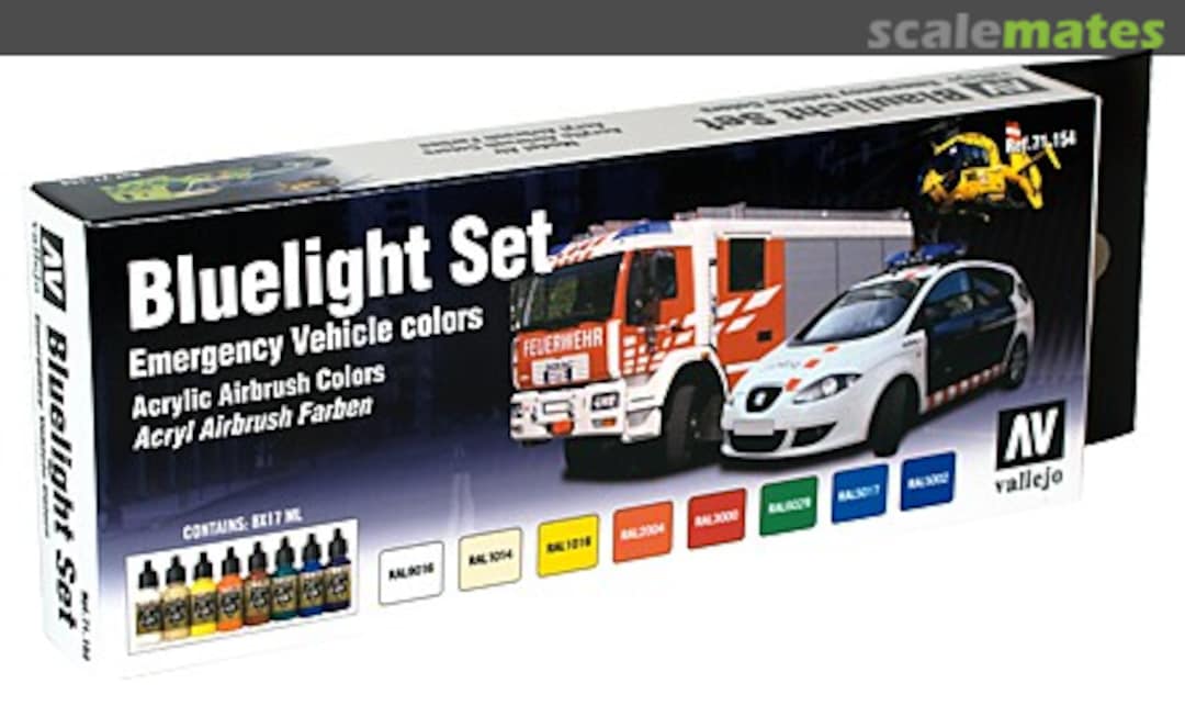 Boxart Blue light set Emergency Vehicle Colours 71.154 Vallejo Model Air