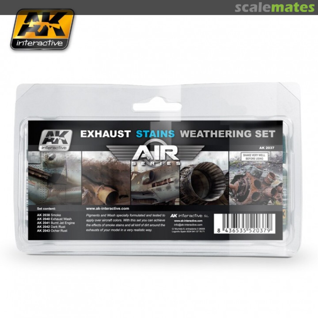 Boxart Exhaust Stains Weathering set  AK Interactive Air Series
