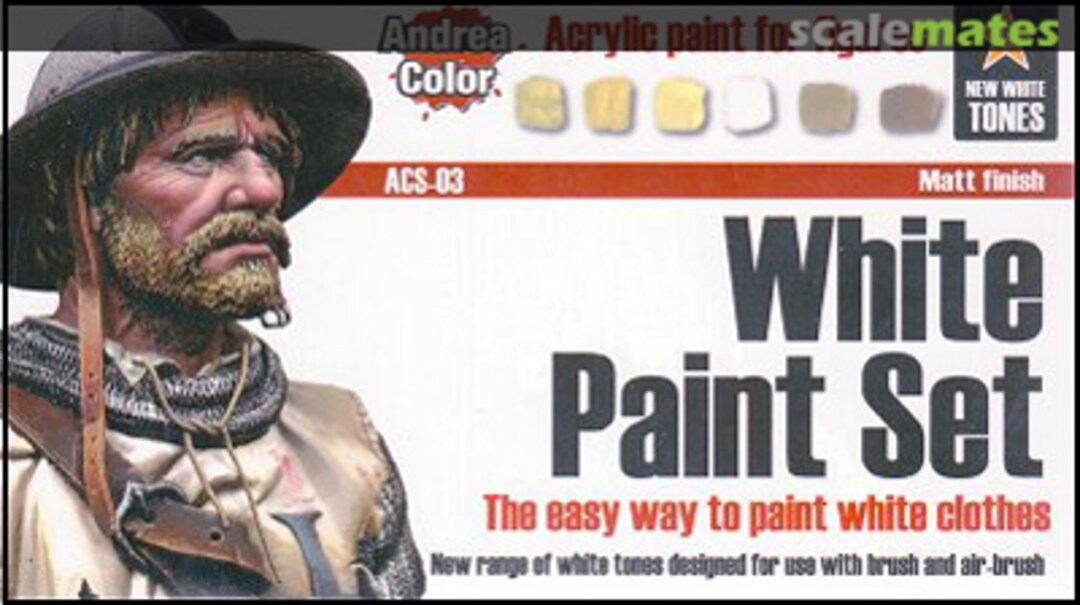 Boxart White Paint Set (6x17ml) ACS-003 Andrea Color