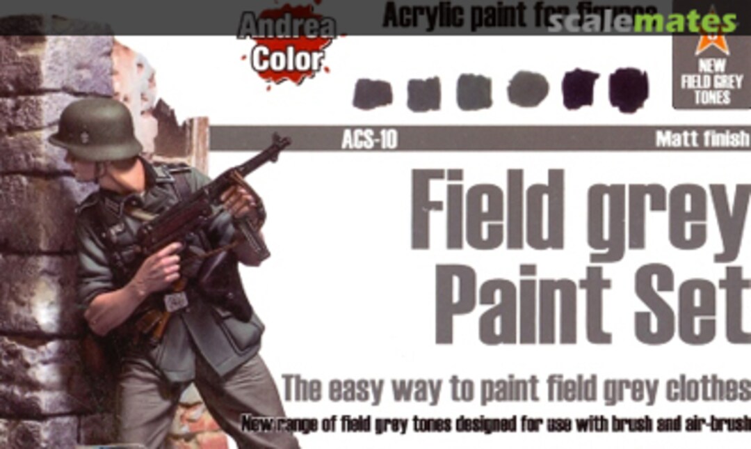 Boxart Field Grey Paint Set (6x17ml) ACS-010 Andrea Color