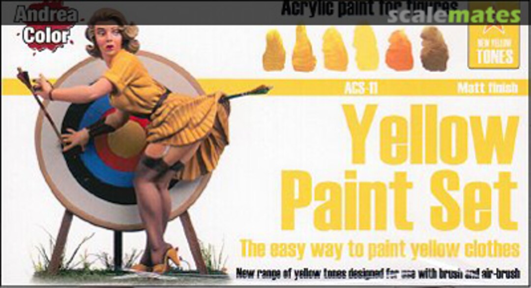 Boxart Yellow Paint Set (6x17ml) ACS-011 Andrea Color