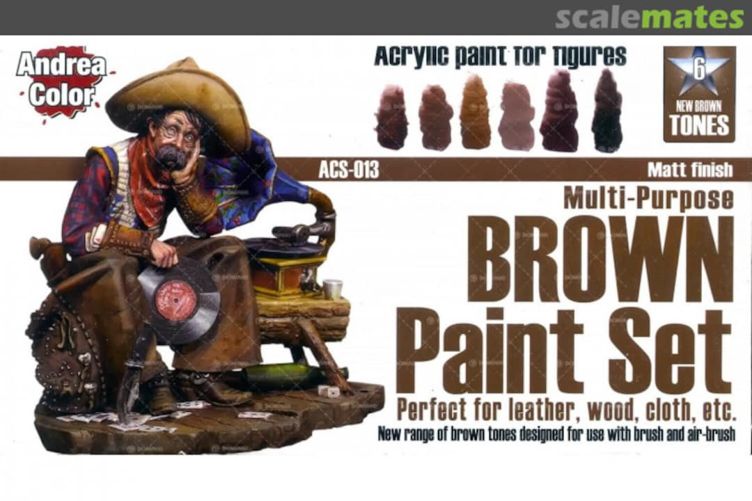 Boxart Brown Paint Set (6x17ml) ACS-013 Andrea Color