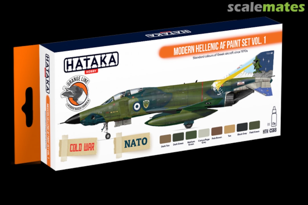 Boxart Modern Hellenic AF paint set Vol.1 HTK-CS68 Hataka Hobby Orange Line