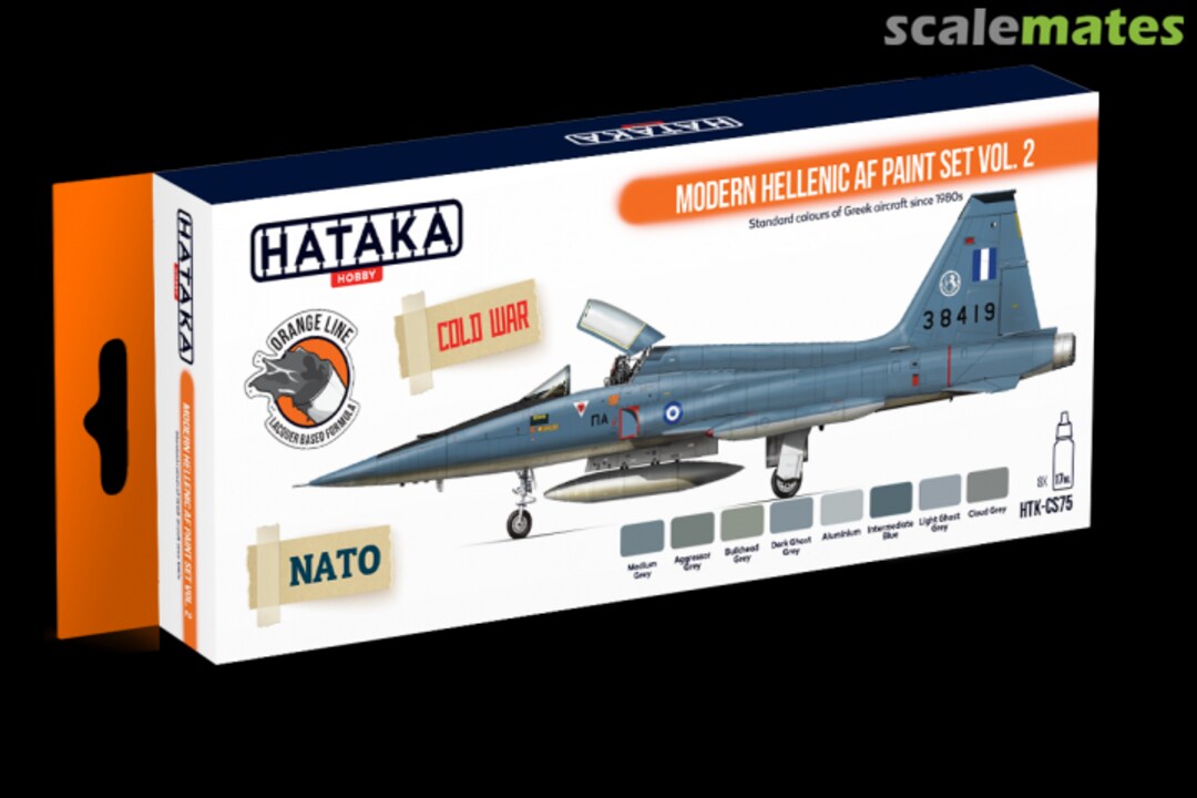 Boxart Modern Hellenic AF paint set Vol. 2 HTK-CS75 Hataka Hobby Orange Line